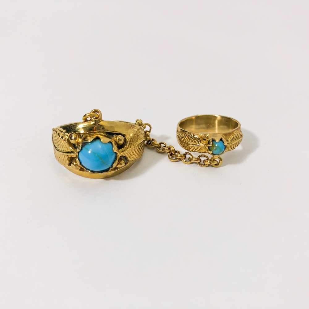 Sunahara Leaf Chain Ring in Gold - Picture 2 of 4